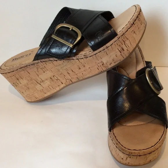 Born Black Wedge Sandals - Picture 4 of 5